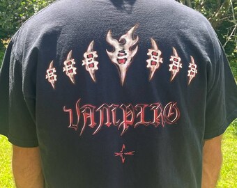 Vintage 90s Single Stitch WCW WWE Vampiro Graphic T-shirt Size XL