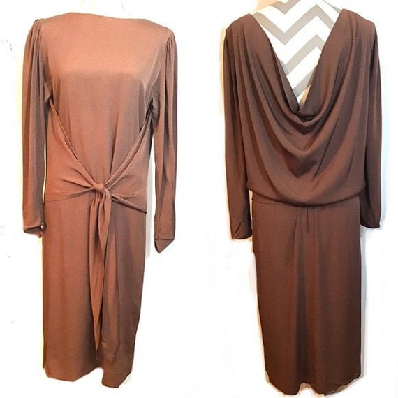 Vintage 70’s Brown Adele Simpson Cocktail Dress