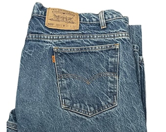 Jeans Levi's 505 naranjas vintage de los años 90, hechos en México, 38 x 32