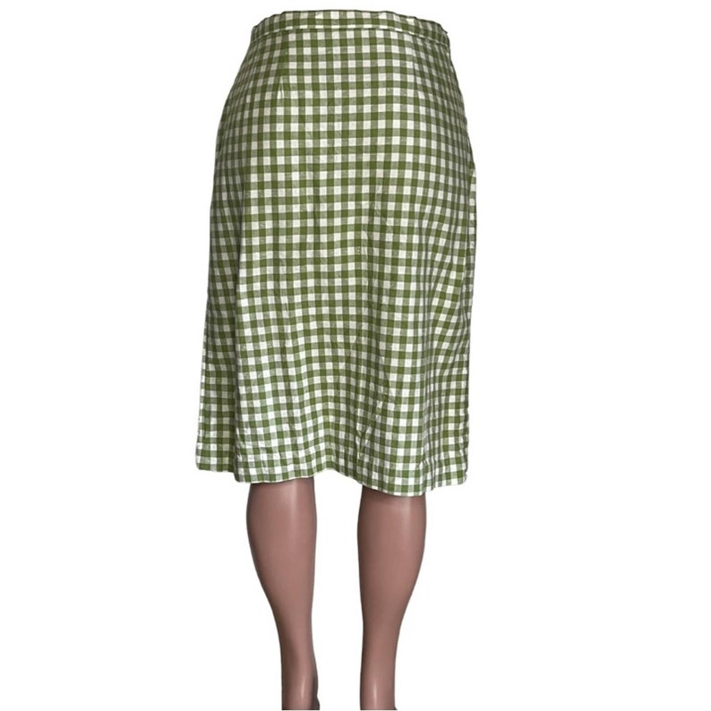 Vintage 50s Handmade Check Plaid Pencil Skirt/ Imperfect Vintage Skirt/ Handmade Vintage Skirt/ 40s Skirt/ 50s Skirt image 4
