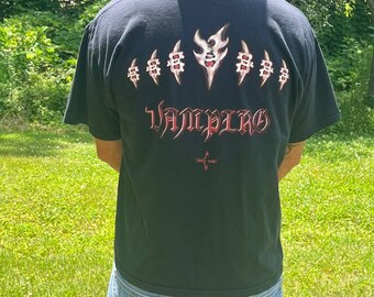 Vintage 90s Single Stitch WCW WWE Vampiro Graphic T-shirt Size XL