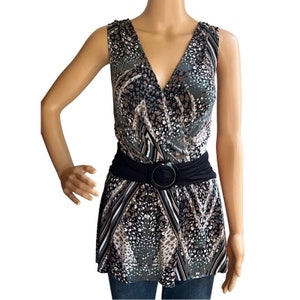Vintage Y2K Bisou Bisou Belted Tunic Top