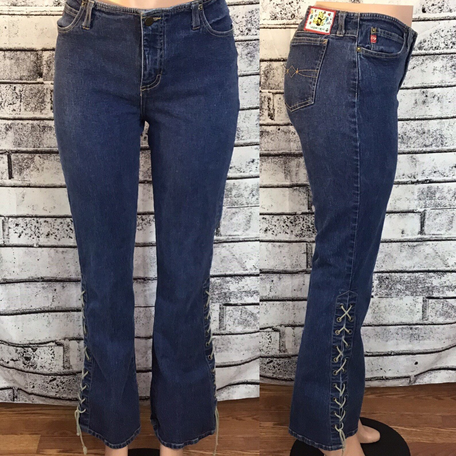 Vintage 90s Mudd Low Rise Laced Flare Jeans Etsy