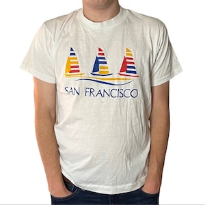 Vintage 80s Adidas San Francisco Graphic Tee single stitch