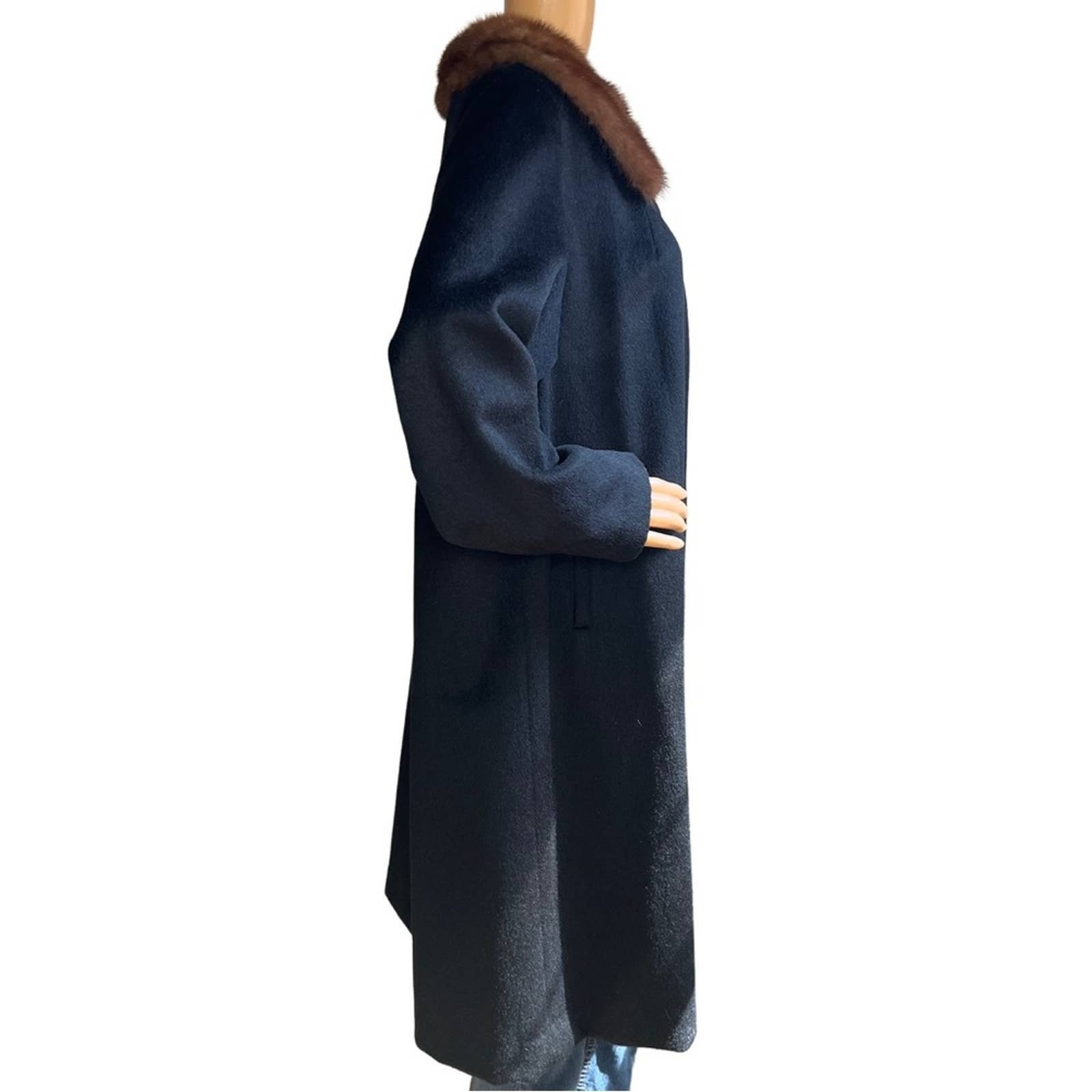 Vintage 50s 60s James Roxton Black Wool Coat Mink Collar - Etsy