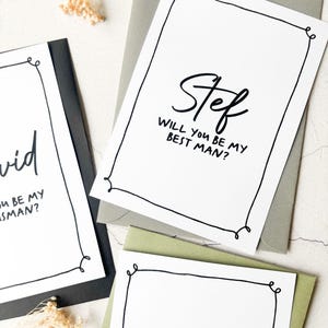 Groomsman Best Man Proposal Card / PROPOSTA CORNICE NERA / vuoi essere il mio / A6 nero bianco grigio verde