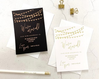 Foil NEW ADDRESS card | Cardstock | Rose Gold, Silver Foil, Gold Foil | A6 we’ve moved home