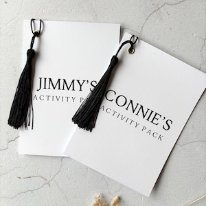 Casamento preto e branco | PACOTE DE ATIVIDADES CLÁSSICO | Quebra-cabeças e giz de cera para crianças | A6 personalizado
