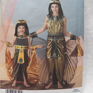Simplicity 2329 Pattern for Cleopatra Costume including Wig , Collared Dress, Cape and Bag, UNCUT Factory Folded, Child&#39;s Sizes 3 4 5 6
