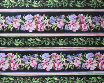 Timeless Treasures "Wild Rose Stripe Isabelle-C 6477" Cotton Fabric, Chong-A Hwang design, Quilting, Table Runners, Apron, Crafts, Potholder