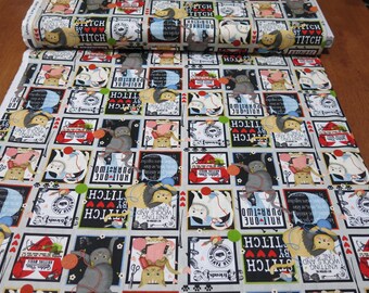 Tissu en coton Studio E « Knit 1, Purr 2 - Digital » conçu par Lori Nawyn, fil à tricoter Cats Kittens...
