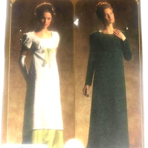 UNCUT Simplicity 4055 Pattern for Regency Era Dresses with Empire Waist and Long or Short Sleeves, Dresses Circa 1795 -1825, Sizes 6 8 10 12