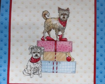 Panel de tela Henry Glass "A Place to Call Home" de 24" x 44" de Grace Violet Designs, 6 bloques de aproximadamente 10" cuadrados de cachorros viviendo su mejor vida.