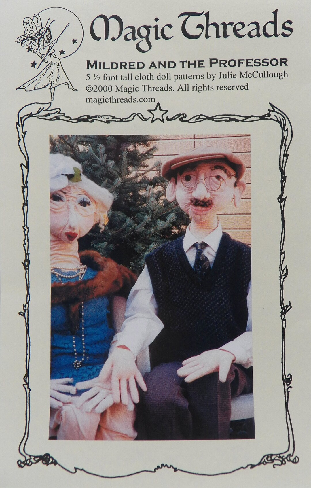 UNCUT Magic Threads Art Doll Pattern for Mildred and the Professor ...