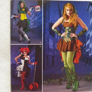 UNCUT Simplicity S0678 Costume Pattern for Female Movie Villains, Comic Book Villain Costumes, Poison Ivy Costume, Sizes 14 16 18 20 22