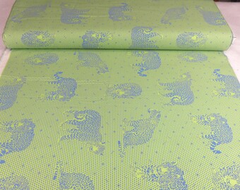 Tela de algodón Tula Pink Daydreamer "Lil Jaguars" en color kiwi, Free Spirit para acolchado, costura y manualidades. Artículo n.° PWTP174.KIWI