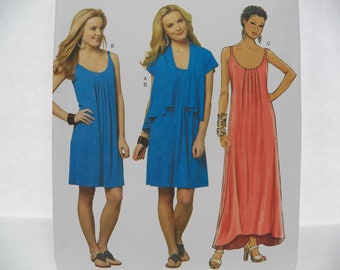 UNCUT Fast & Easy Butterick B5643 Pattern, Loose-fitting Jacket, Semi-fitted Pullover Dress, Easy to Sew Summer Dresses, Sizes 14 16 18 20