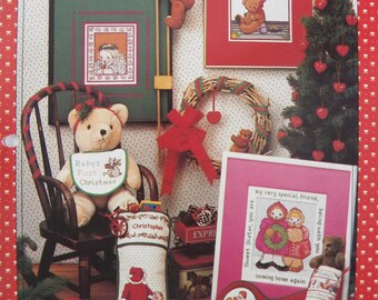 Livret de broderie au point de croix vintage de 1984 - UN PETIT BON NOËL de Craftways, livret de 30 pages, décorations pour sapin, ornements pour arbre de Noël