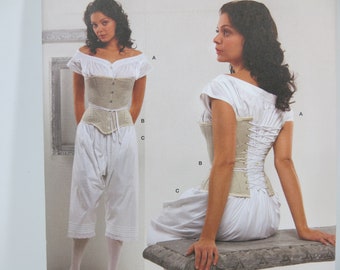 UNCUT Simplicity 2890 Pattern, Chemise, Corset and Drawers designed by Kay Gnagey - Museum Curator, Historical Cosplay, Sizes 16 18 20 22 24