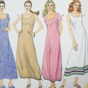 UNCUT McCalls 2688 Pattern for a 2 Hour Pullover Dress, Sleeveless or Short Sleeves, Scoop Neckline, Optional Drawstring Hem, Sizes 12 14 16