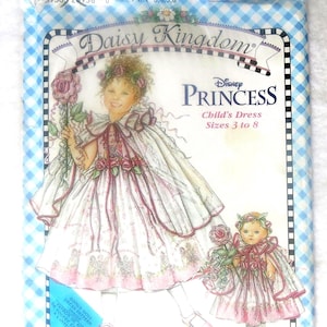 UNCUT Simplicity 5542 Pattern for Disney Princess Dress (Sizes 3 - 8) with Cape, Headband, Wand, matching Doll Dress, Daisy Kingdom Pattern