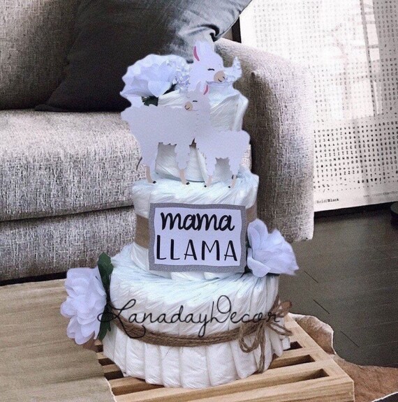 llama diaper cake