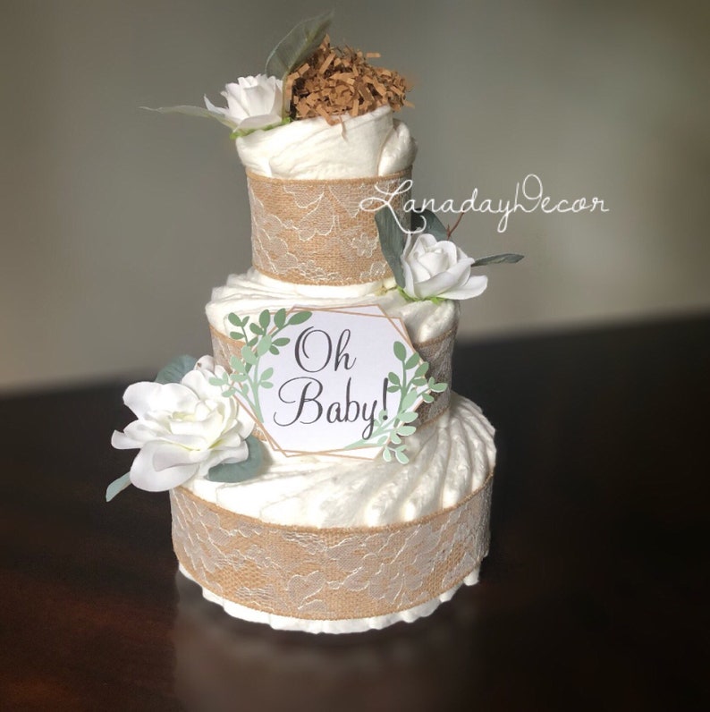 greenery diaper cake