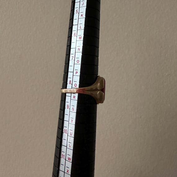 10k Antique Solid Gold Ring Ruby Stone vintage es… - image 9