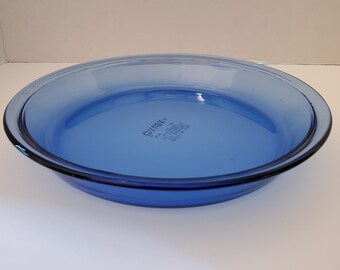 blue pyrex pie plate