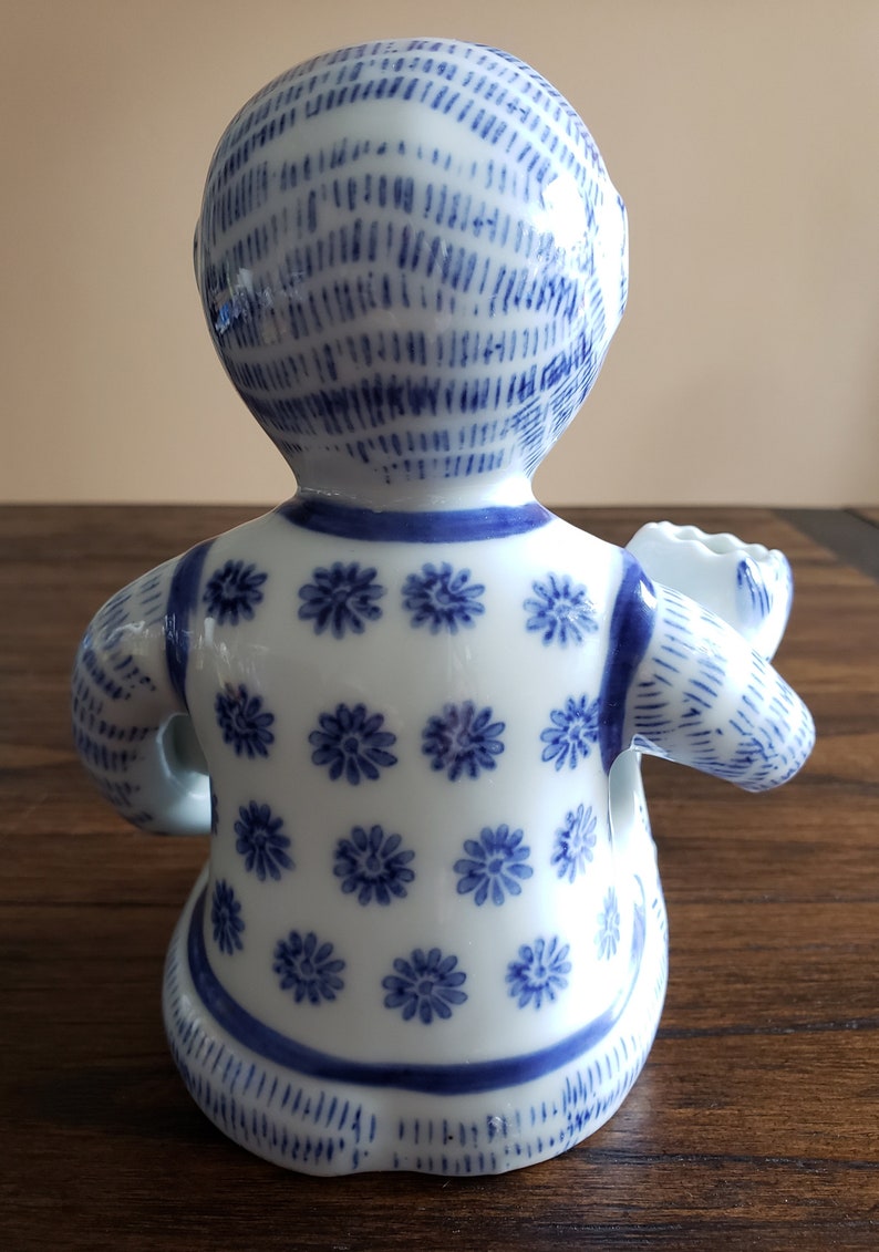 Blue and White Ceramic Monkey Chinoiserie Etsy
