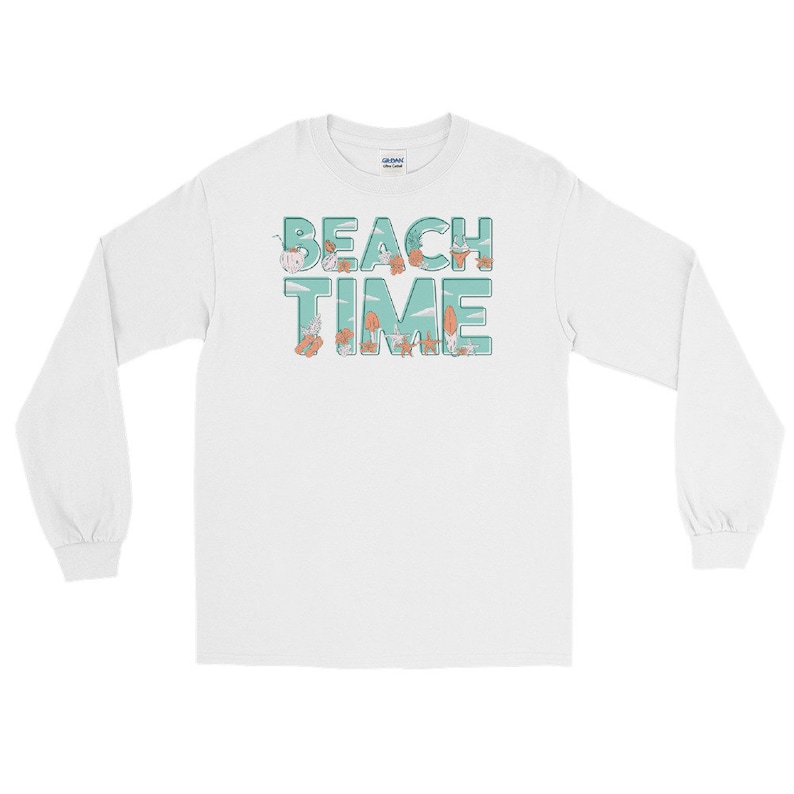 Long Sleeve Ocean Shirt Vacation Shirt Mens Womens Outdoors Shirt Beach Shirt Nature \u00a0shirt Sea T-Shirt Beach Time Shirt