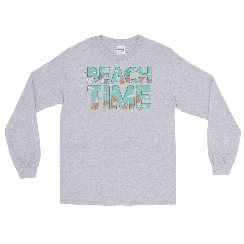 Long Sleeve Ocean Shirt Vacation Shirt Mens Womens Outdoors Shirt Beach Shirt Nature \u00a0shirt Sea T-Shirt Beach Time Shirt
