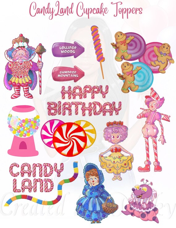 Candyland Cupcake Toppers Etsy