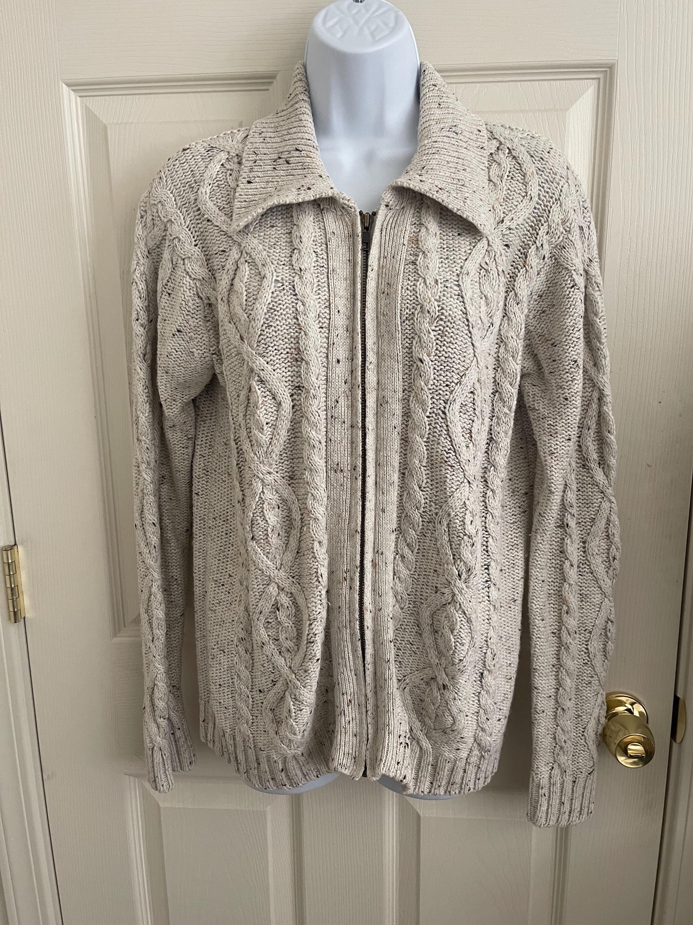Vintage 90s High Sierra Wool Blend Zip up Collared Grandpa Sweater 