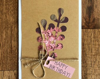 Happy Birthday Sister, Friend, Mom, Grandma, Aunt, Cousin, Teacher - Birthday Love - Elegant, Simple Card - Blank Inside - Celebration