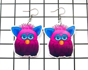 Furby Earrings Or Necklace Y2K Early /'00s 90/'s Harajuku Kawaii Pastel Goth Nostalgia Aesthetic Toy Retro Pop Culture Gift Idea