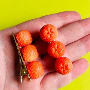 Pinces à cheveux orange Cottage Core Accessoires Pince à cheveux harajuku Kitschy Accessoires kitsch Pince accessoires pour cheveux Pince à cheveux étrange