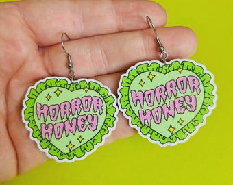 Horror Honey Earrings Movie Earrings Horror Jewelry Handmade Earrings Handmade Jewelry Horror Lover Halloween Earrings Halloween Jewelry