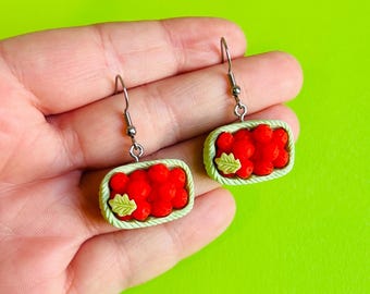 Raspberry Earrings Kitschy Earrings Kawaii Earrings Food Earrings Summer Earrings Spring Earrings Gifts For Her Funky Earrings Fun Earring