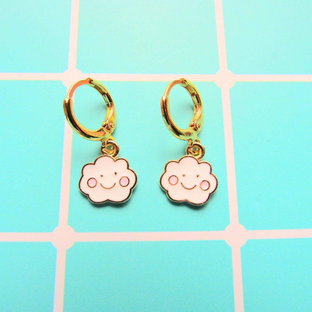 White Cloud Earrings Gold Earrings Gold Jewelry Handmade Earrings