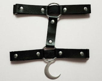 Faux Leather Moon Thigh Garter Sexy Lingerie Goth Sexy Cosplay Rave Accessories Festival Wear Halloween Christmas Gift Idea Alien Bratz