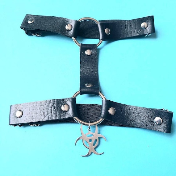 Black Faux Leather Biohazard Thigh Garter Goth Punk Grunge Egirl Eboy Trendy Accessory Halloween Cosplay Lingerie Sexy Festival Garter - Etsy Black Faux Leather Biohazard Thigh Garter Goth Punk Grunge Egirl Eboy Trendy Accessory Halloween Cosplay Lingerie Sexy Festival Garter - Etsy