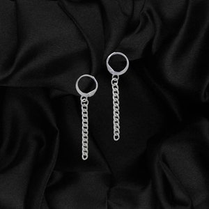 Dangly Stainless Steel Chain Earrings Chain Drop Earrings Emo Punk Rock Goth Egirl Eboy Grunge Simple Jewelry Handmade Earrings Alienbratz