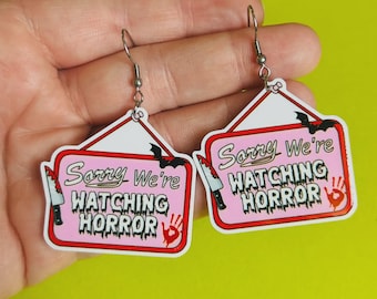 Horrorfilmoorbellen Filmoorbellen Horrorsieraden Handgemaakte oorbellen Handgemaakte sieraden Horrorliefhebber Halloween-oorbellen Halloween-sieraden