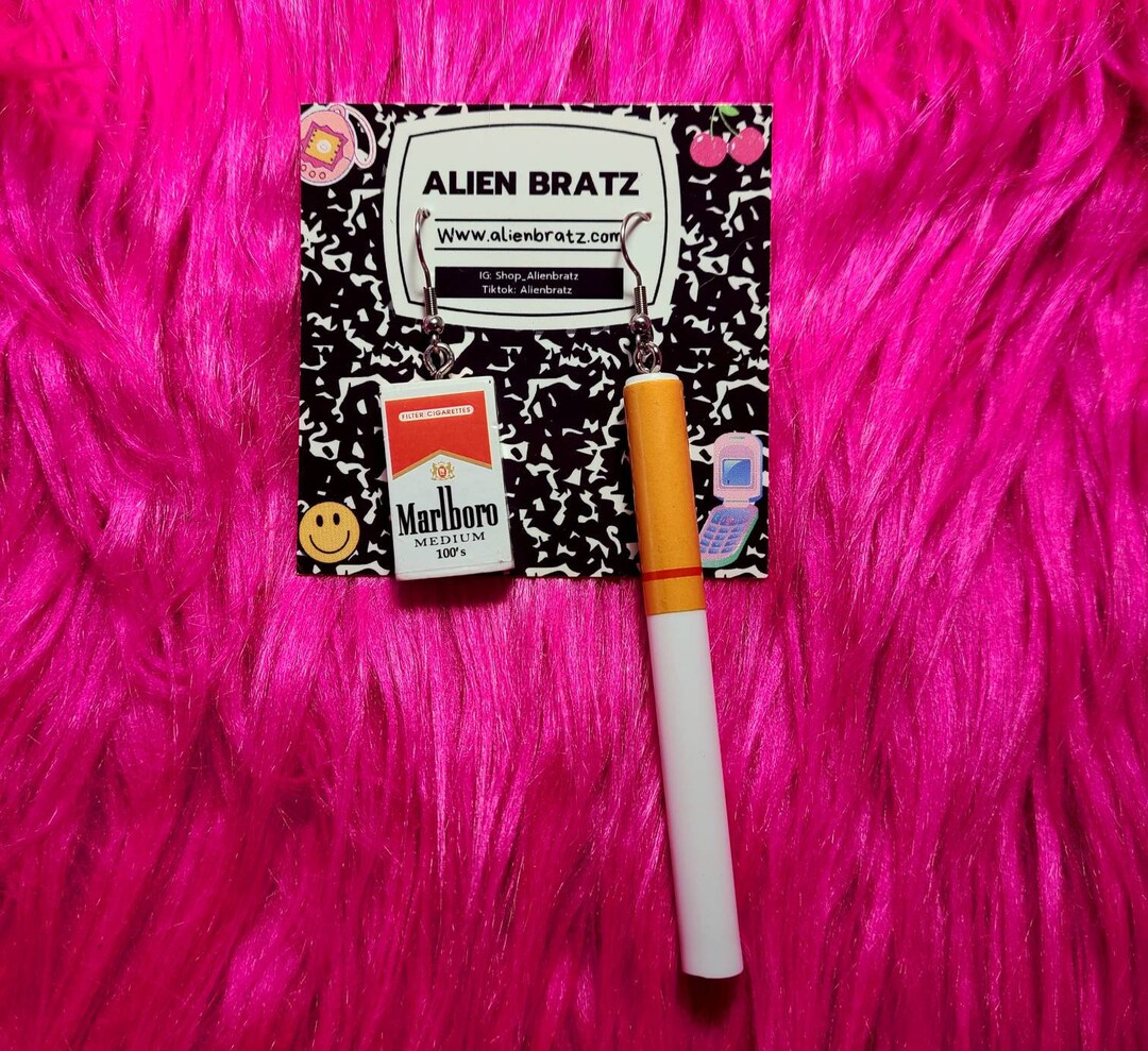 Cigarette Earrings Funny Gag Gift Halloween Earrings Kitsch Etsy