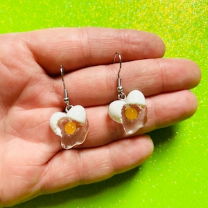Cracked Egg Earrings Kitschy Earrings Kawaii Earrings Food Earrings Funny Earrings Weird Earrings Funky Earrings Fun Earrings Alien Bratz