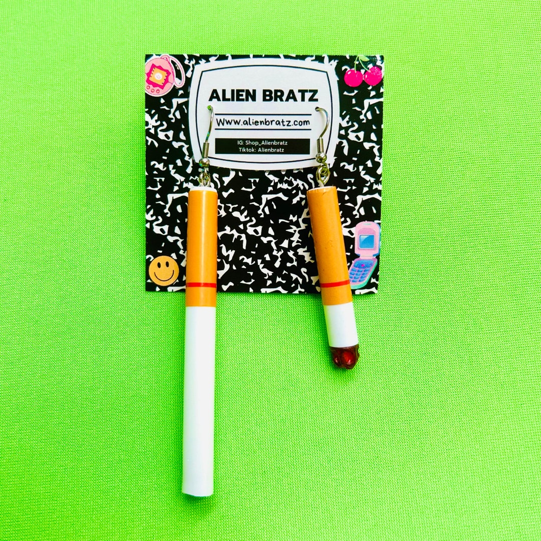 Cigarette Butt Earrings Funny Gag Gift Halloween Earrings Etsy