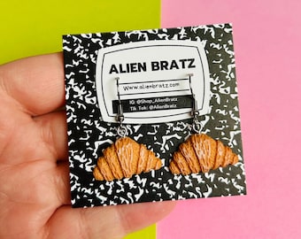 Croissantoorbellen Kitschy-oorbellen Kawaii-oorbellen Voedseloorbellen Weird oorbellen Broodoorbellen Funky oorbellen Leuke oorbellen