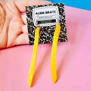 Large French Fry Earrings Kitschy Earrings Kawaii Earrings Food Earrings Funny Earrings Weird Earrings Funky Earrings Fun Earrings
