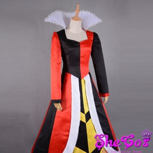 Handmade Alice in Wonderland Red Queen Costume Queen of Hearts Dress